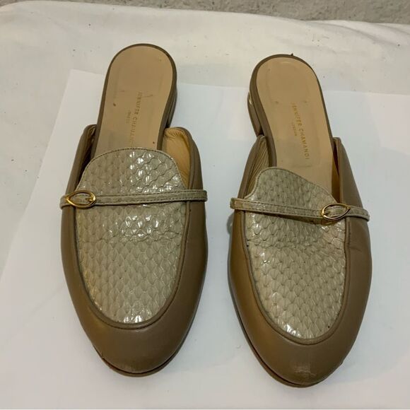 JENNIFER CHAMANDI Women gray Snakeskin  mules Flat Shoe EU 36.5/US 6.5 - Picture 4 of 13